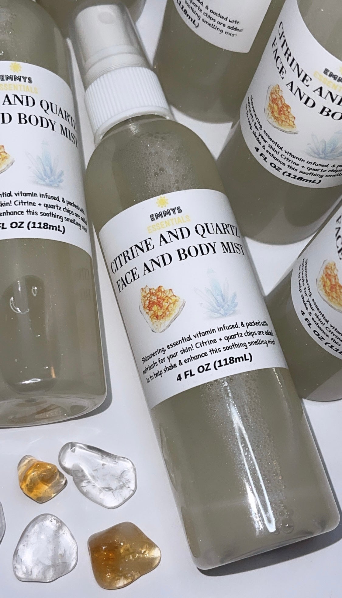 CITRINE AND QUARTZ FACE AND BODY MIST ⛅️ (Different bottle than pictured)